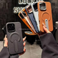 Luxury Leather MagSafe Case with Ring Kickstand for iPhone
