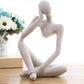 Abstract Stone-Look Thinking Woman Statue
