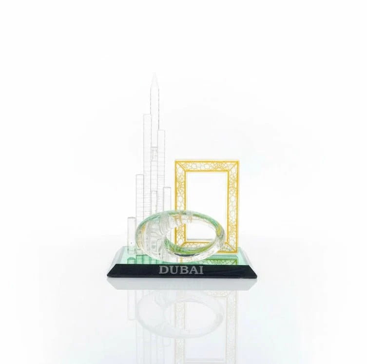 Dubai Skyline Crystal Souvenir Showpiece