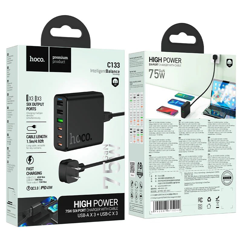 GaN Six-Port Fast Charger