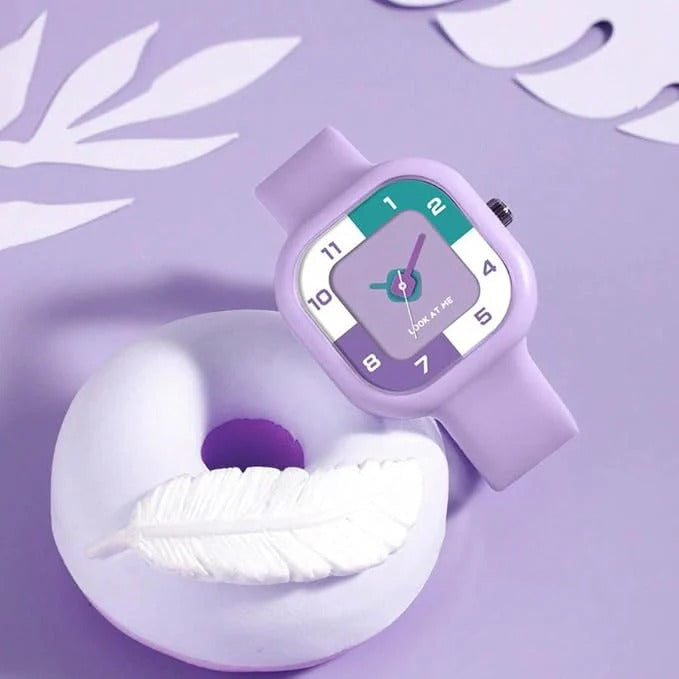 Kids Silicone Strap Square Dial Watch