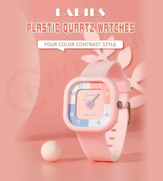 Kids Silicone Strap Square Dial Watch
