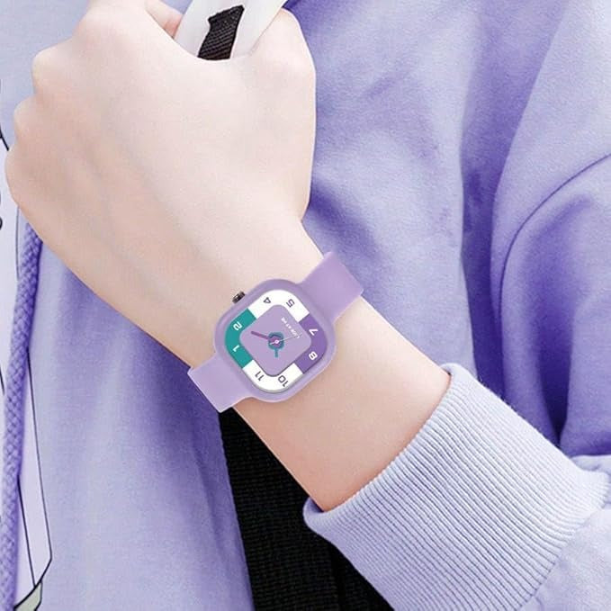 Kids Silicone Strap Square Dial Watch