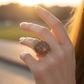 Champagne Crystal Dome Statement Ring