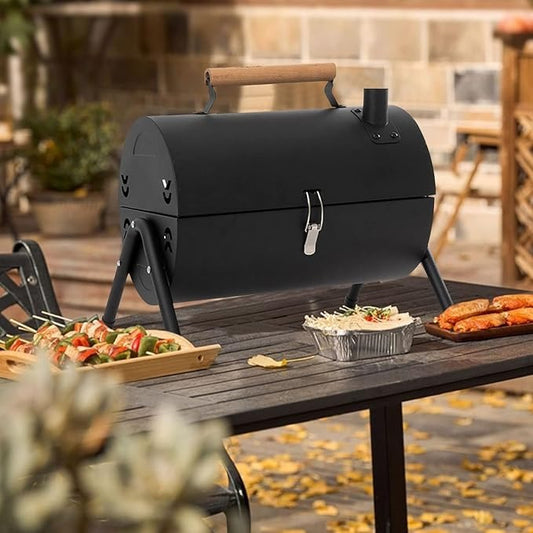 Portable Iron BBQ Grill With Hob © Ⓢ